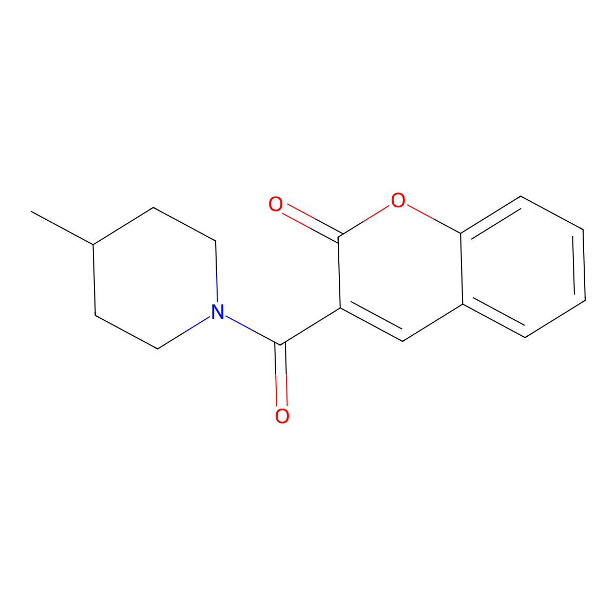 3-(4-methylpiperidine-1-carbonyl)-2H-chromen-2-one molecular structure, CAS 313240-42-5