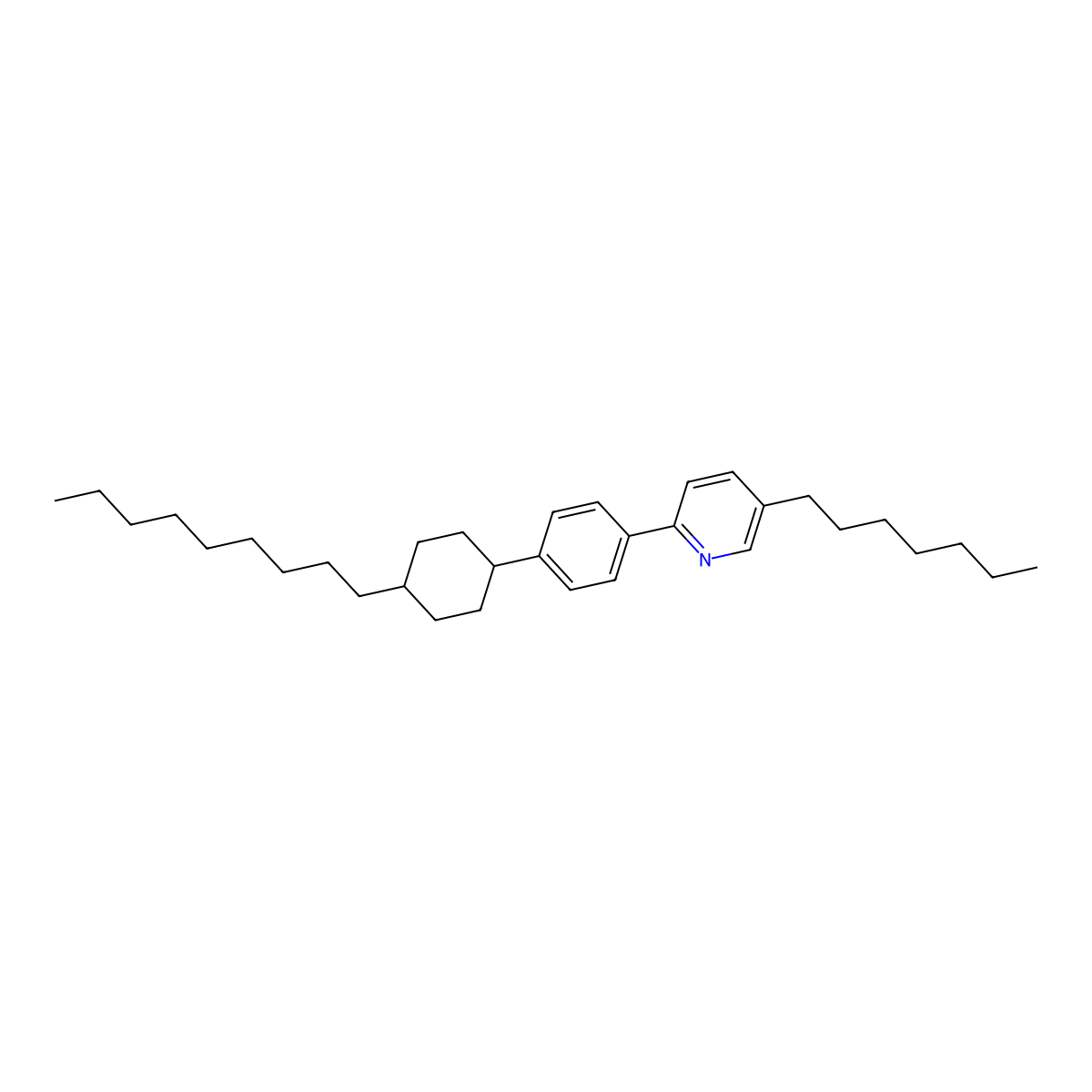 5-Heptyl-2-[4-(4-nonylcyclohexyl)phenyl]pyridine molecular structure, CAS 313240-92-5