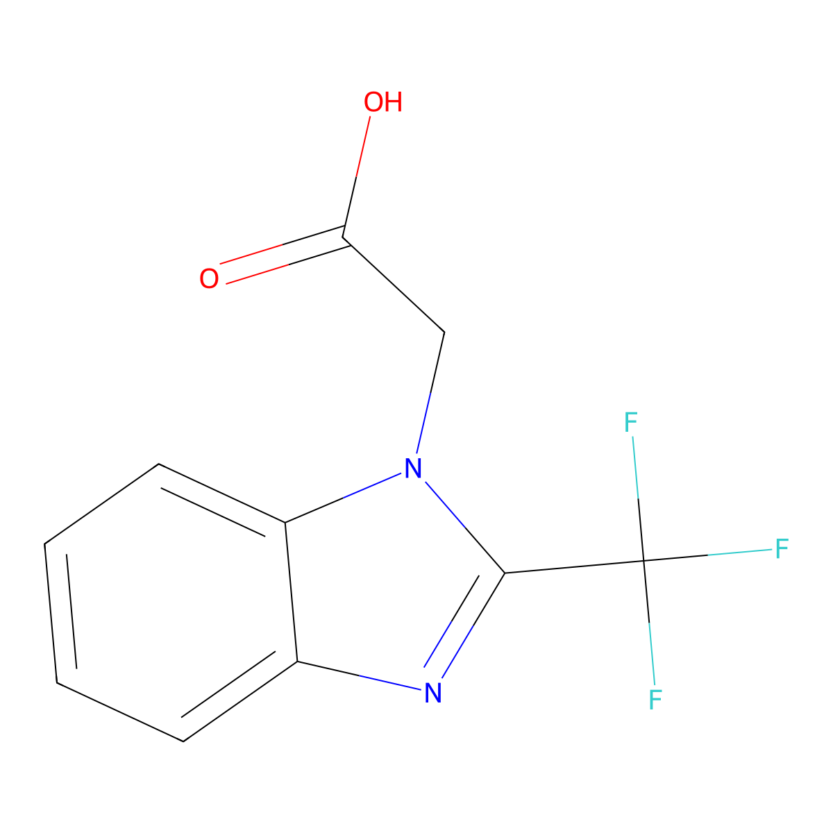 (2-Trifluoromethyl-benzoimidazol-1-yl)-acetic acid molecular structure, CAS 313241-14-4
