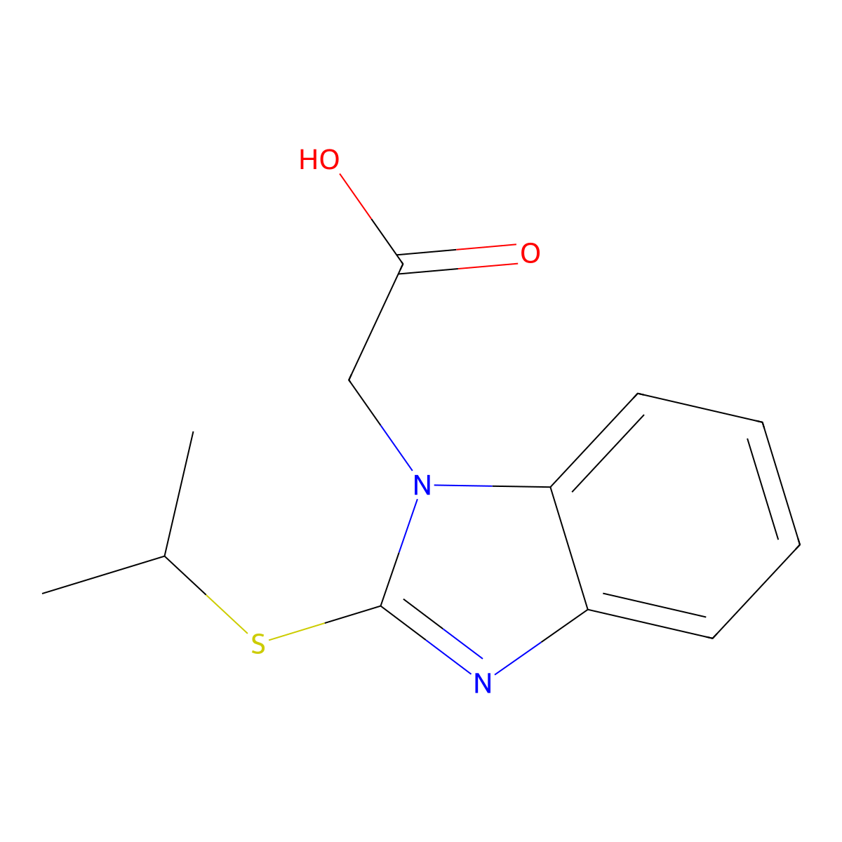 [2-(isopropylsulfanyl)-1H-benzimidazol-1-yl]acetic acid molecular structure, CAS 313241-15-5