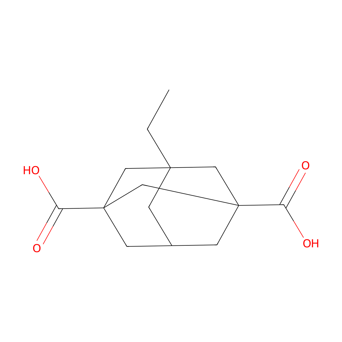 1-Ethyl-3,5-adamantanedicarboxylic acid molecular structure, CAS 313241-29-1