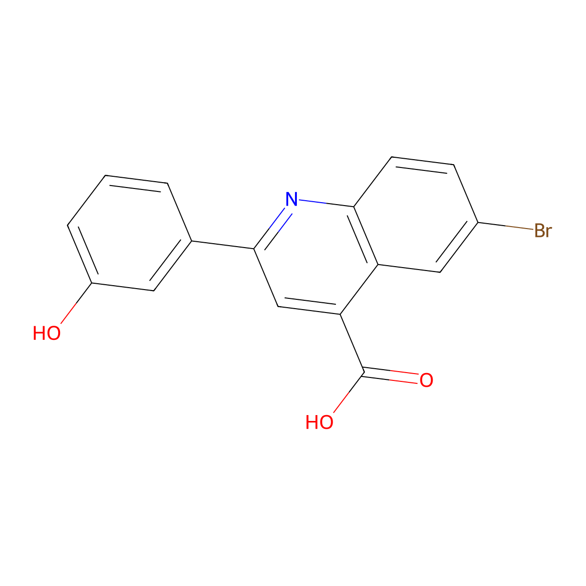 6-Bromo-2-(3-hydroxyphenyl)quinoline-4-carboxylic acid molecular structure, CAS 313241-30-4