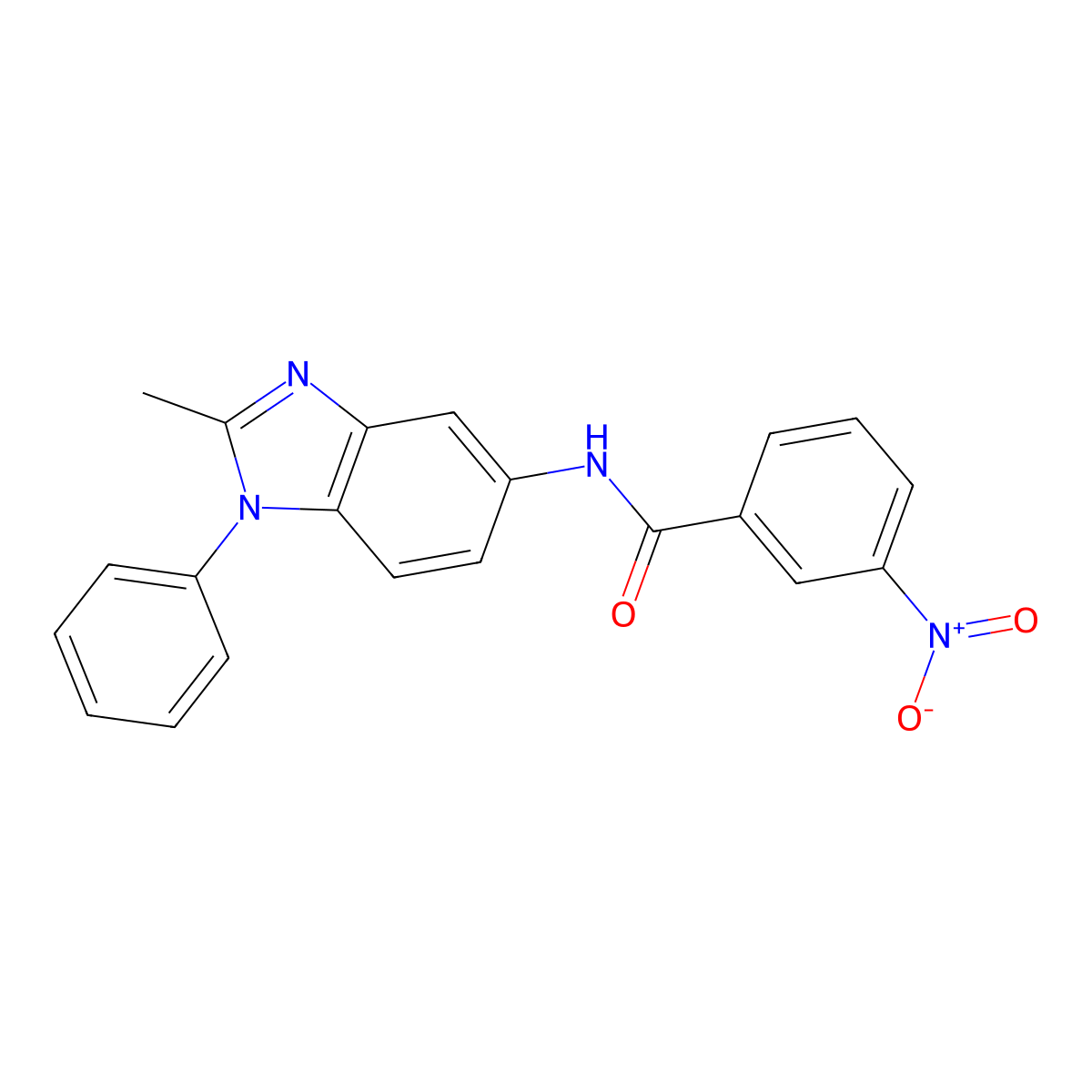N-(2-methyl-1-phenylbenzimidazol-5-yl)-3-nitrobenzamide molecular structure, CAS 313241-54-2