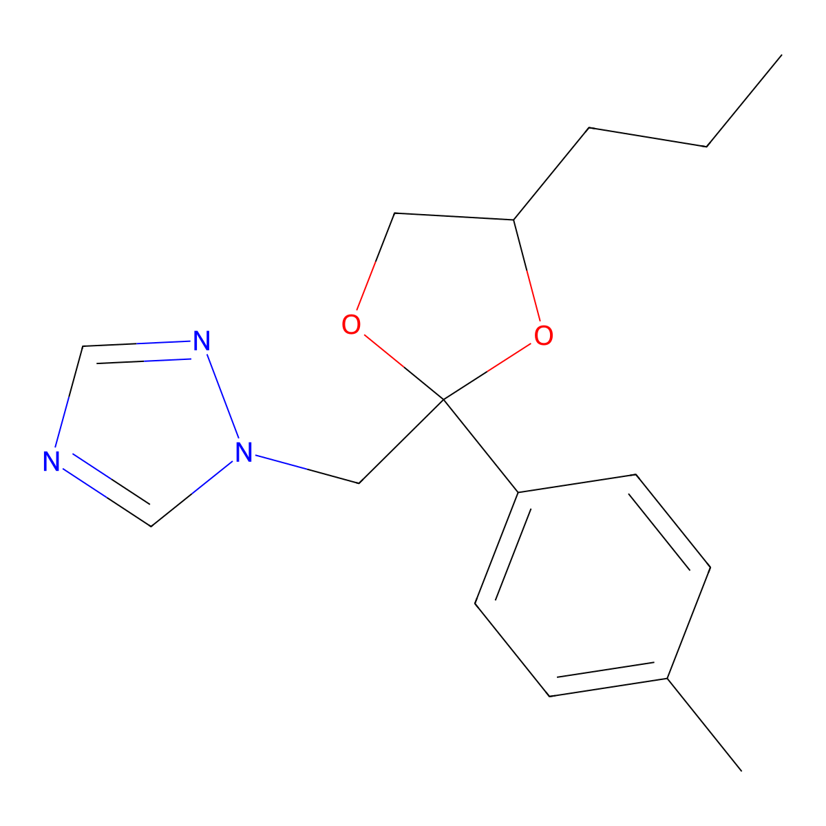 1-[[2-(4-Methylphenyl)-4-propyl-1,3-dioxolan-2-yl]methyl]-1,2,4-triazole molecular structure, CAS 313241-60-0