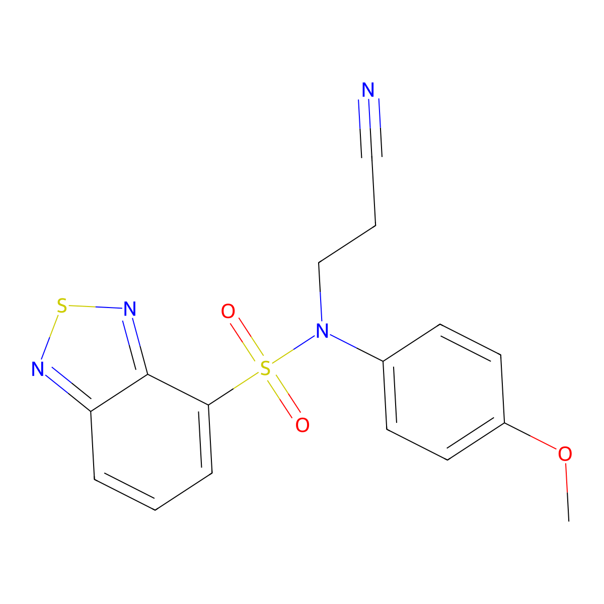 N-(2-cyanoethyl)-N-(4-methoxyphenyl)-2,1,3-benzothiadiazole-4-sulfonamide molecular structure, CAS 313241-72-4
