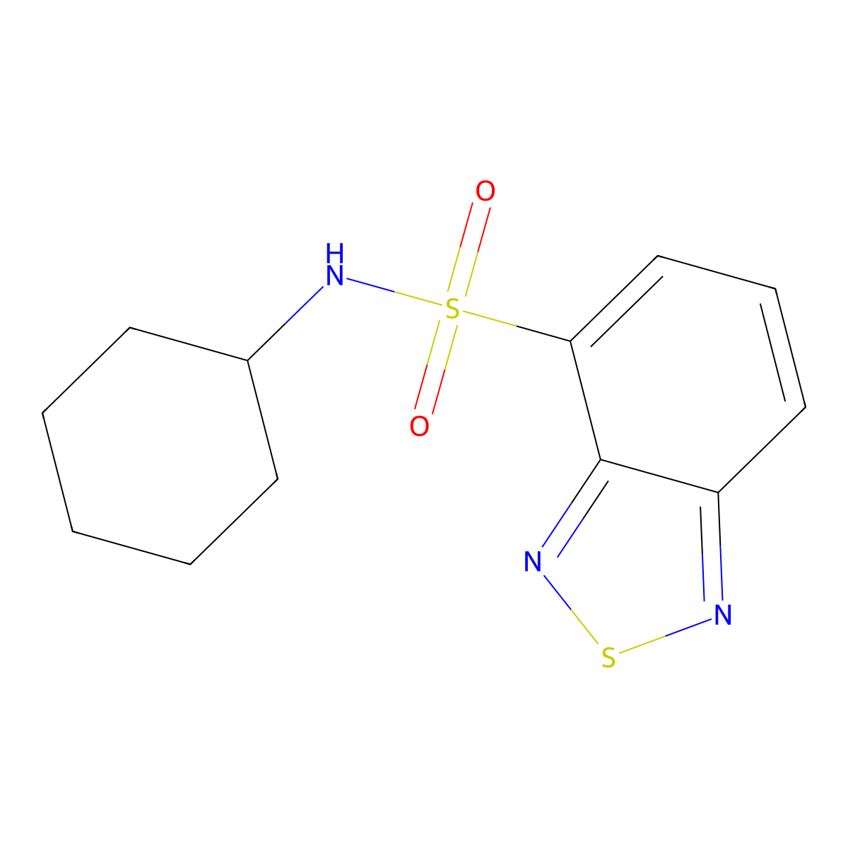 N-cyclohexyl-2,1,3-benzothiadiazole-4-sulfonamide molecular structure, CAS 313241-77-9