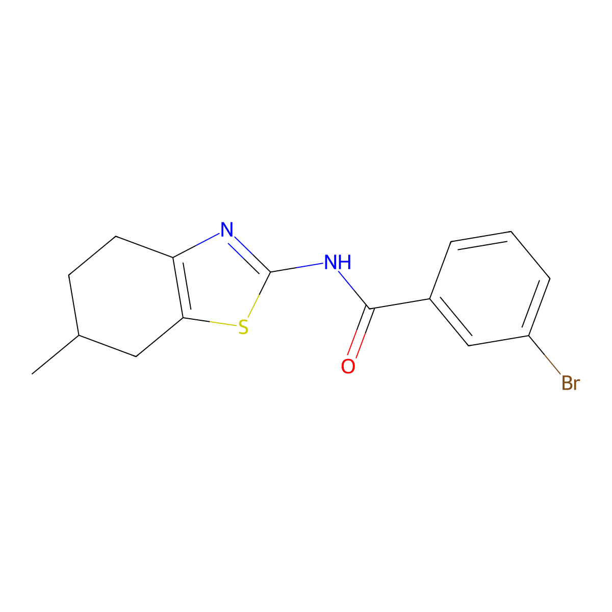 3-bromo-N-(6-methyl-4,5,6,7-tetrahydro-1,3-benzothiazol-2-yl)benzamide molecular structure, CAS 313241-82-6