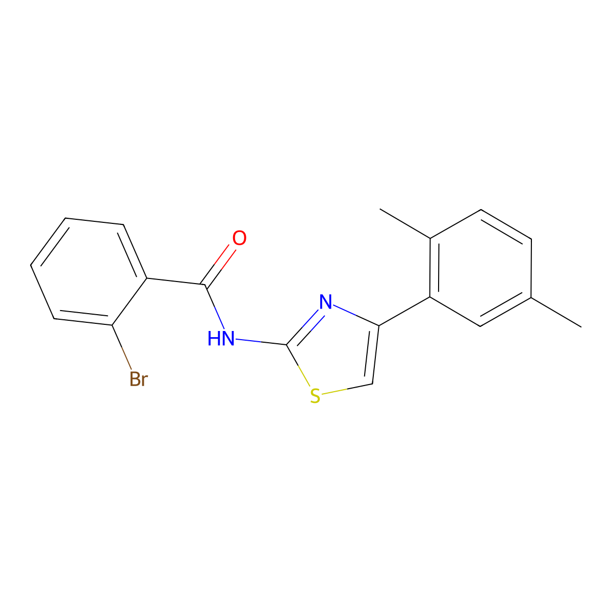 2-bromo-N-[4-(2,5-dimethylphenyl)-1,3-thiazol-2-yl]benzamide molecular structure, CAS 313241-85-9