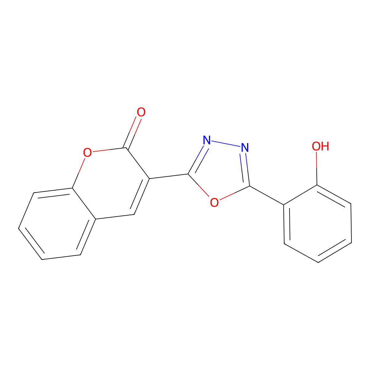 3-[5-(2-hydroxyphenyl)-1,3,4-oxadiazol-2-yl]-2H-chromen-2-one molecular structure, CAS 313243-16-2