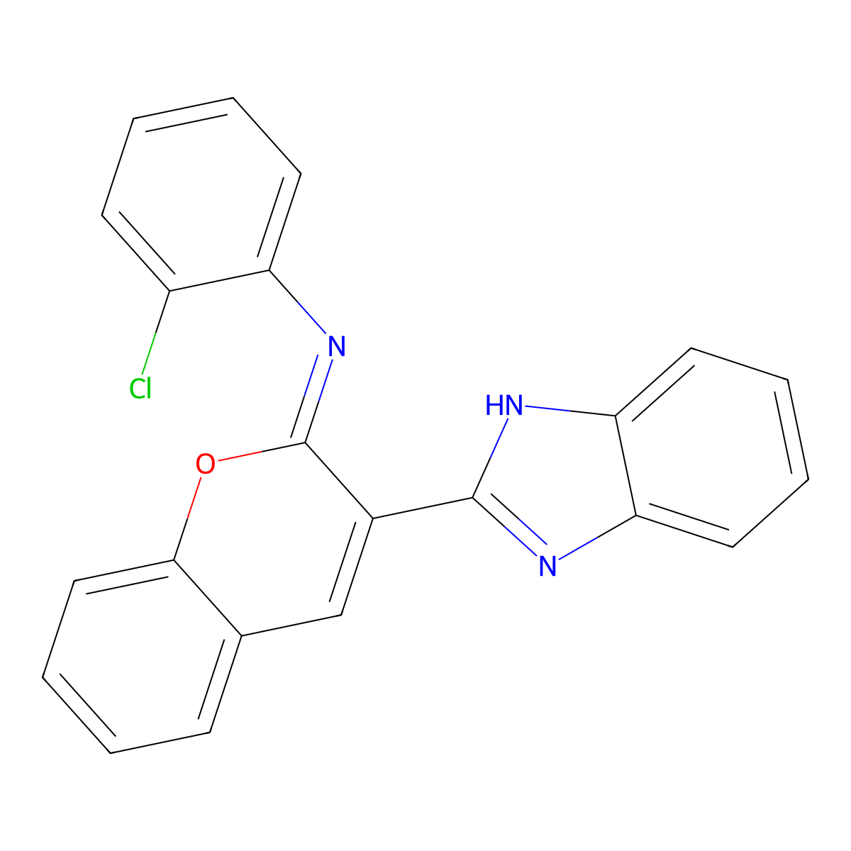 3-(1H-benzimidazol-2-yl)-N-(2-chlorophenyl)chromen-2-imine molecular structure, CAS 313243-17-3