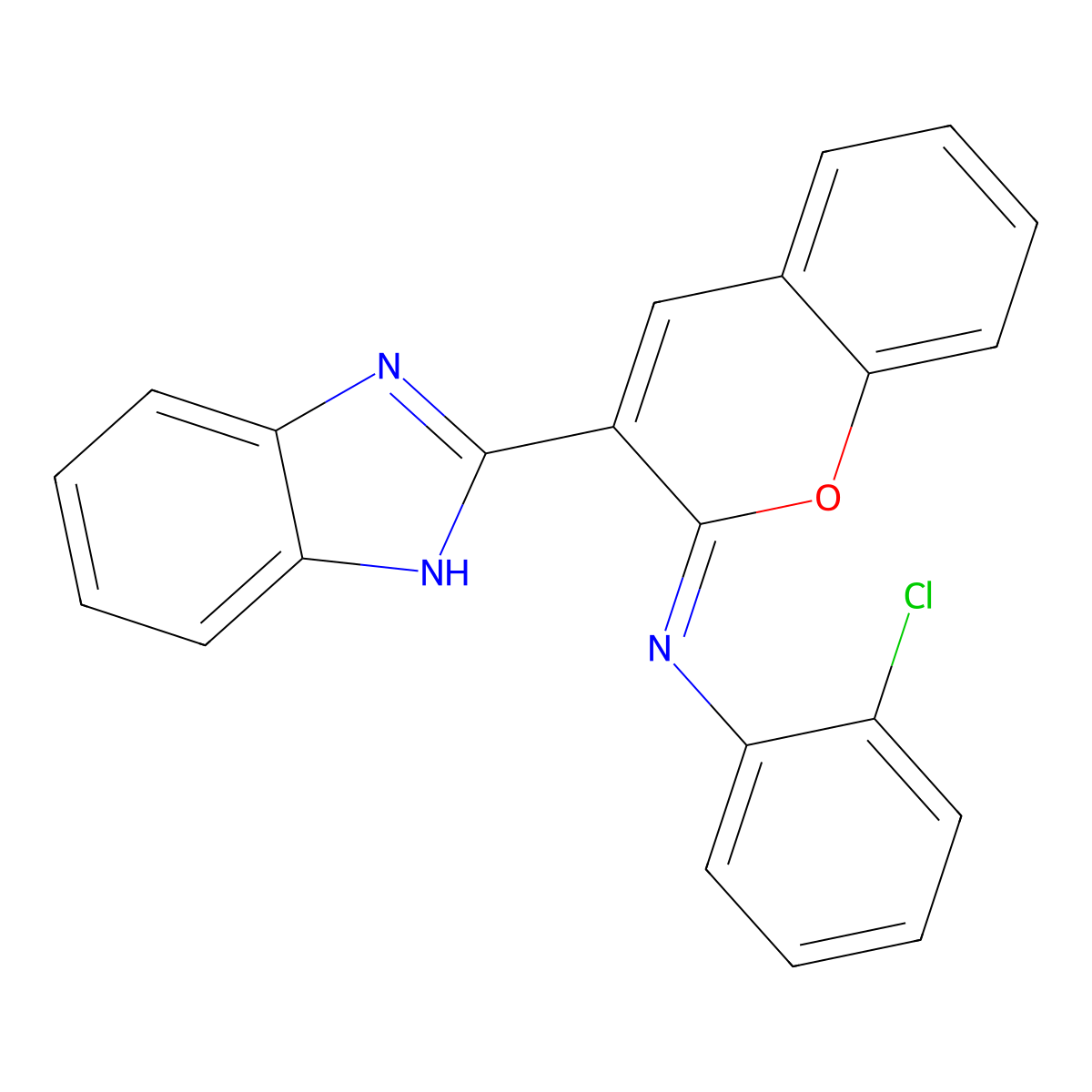 3-(1H-benzimidazol-2-yl)-N-(2-chlorophenyl)chromen-2-imine molecular structure, CAS 313243-17-3
