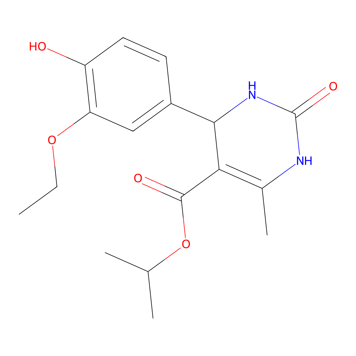 Propan-2-yl 4-(3-ethoxy-4-hydroxyphenyl)-6-methyl-2-oxo-1,2,3,4-tetrahydropyrimidine-5-carboxylate molecular structure, CAS 313243-27-5