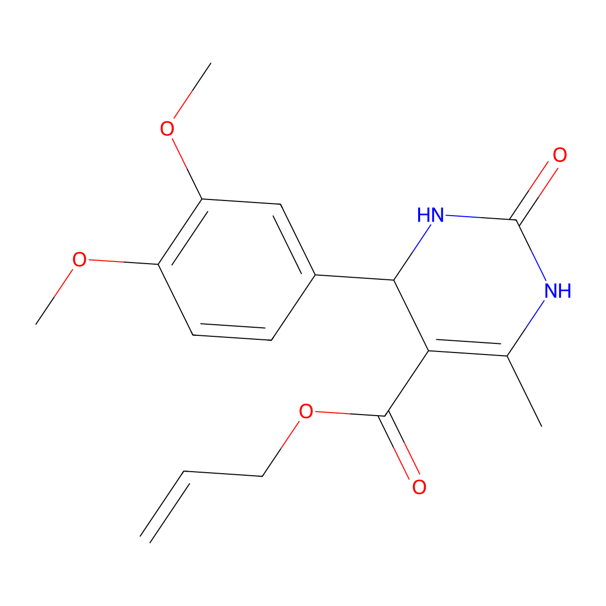 Prop-2-en-1-yl 4-(3,4-dimethoxyphenyl)-6-methyl-2-oxo-1,2,3,4-tetrahydropyrimidine-5-carboxylate molecular structure, CAS 313244-00-7