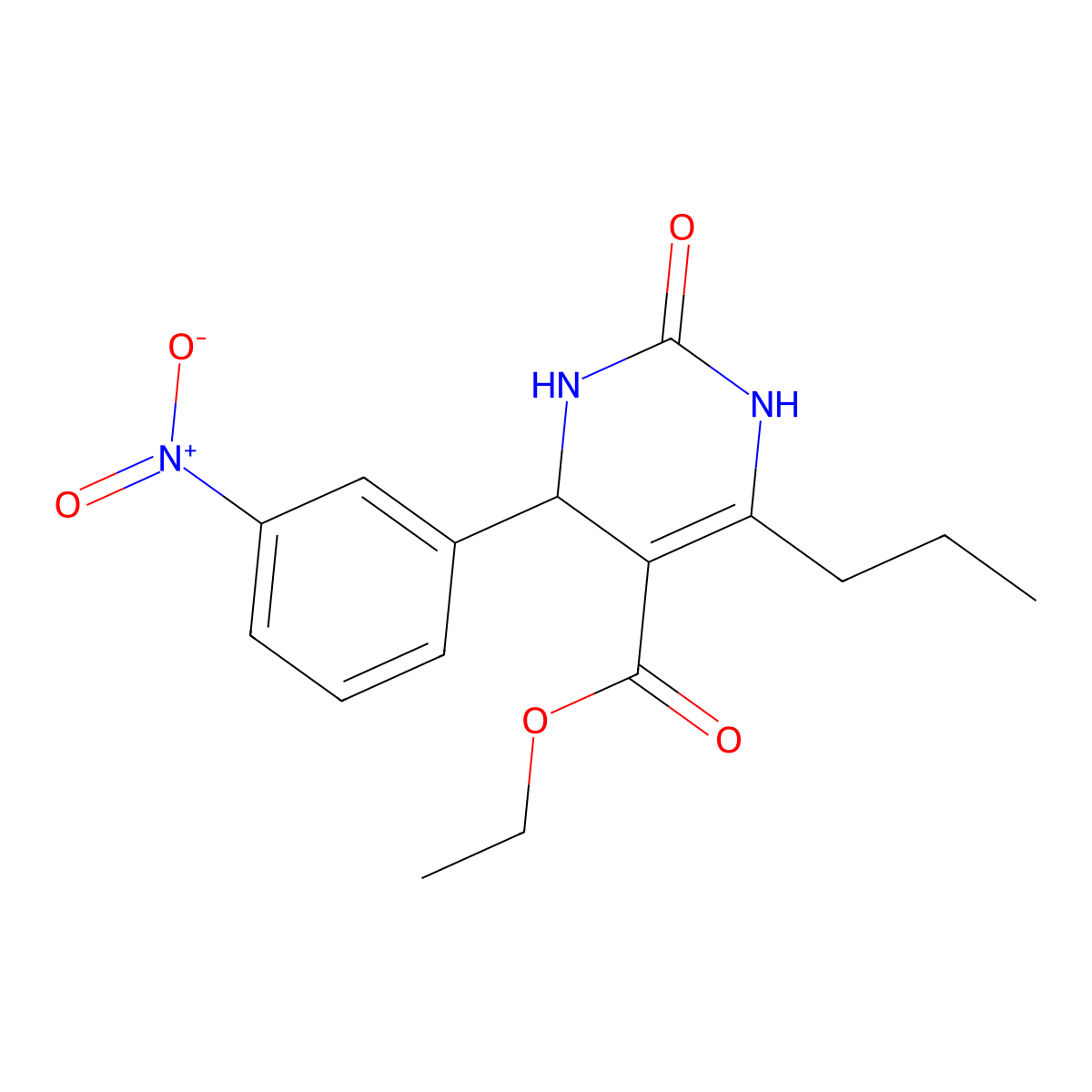 Ethyl 4-(3-nitrophenyl)-2-oxo-6-propyl-1,2,3,4-tetrahydropyrimidine-5-carboxylate molecular structure, CAS 313244-41-6