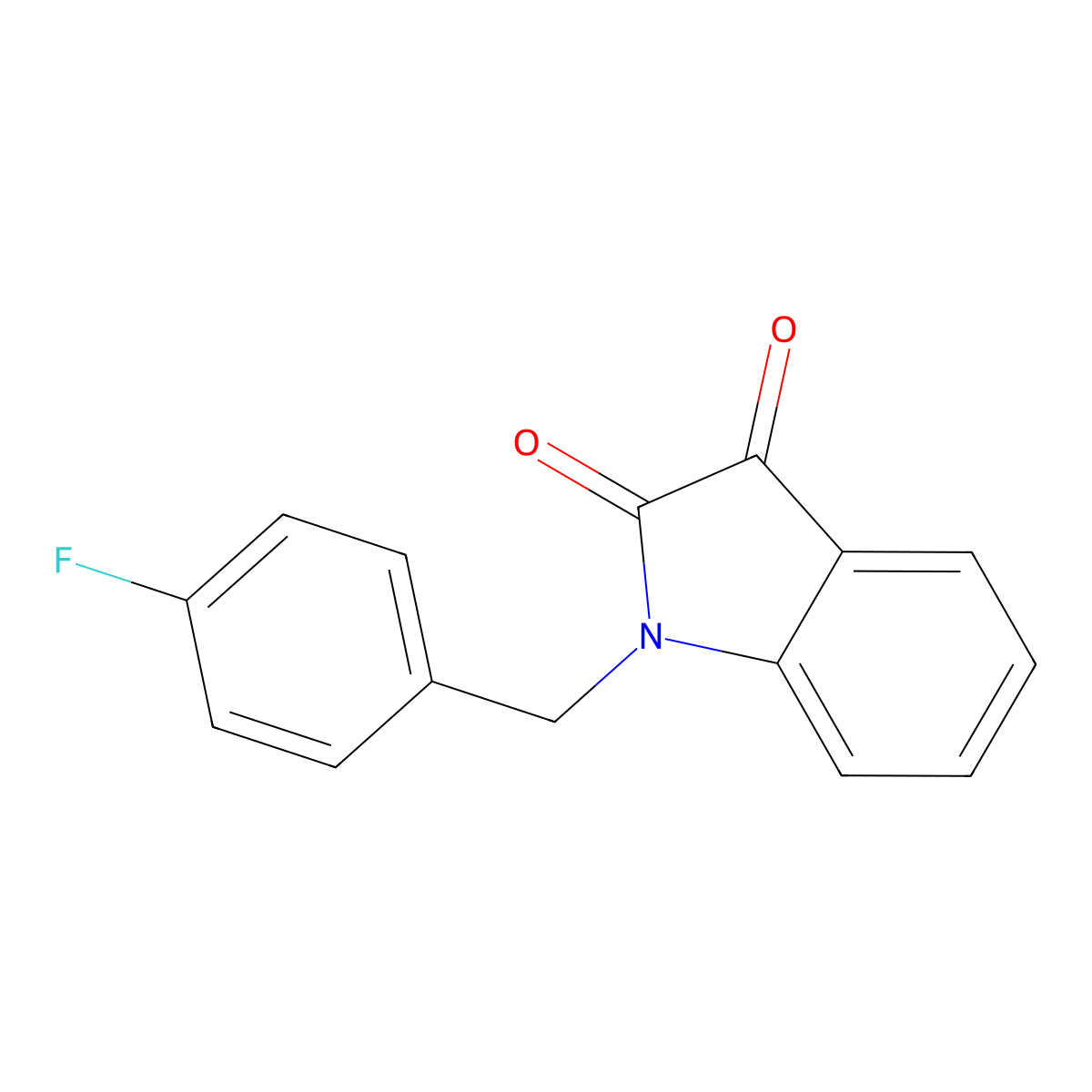 1-(4-fluorobenzyl)-1H-indole-2,3-dione molecular structure, CAS 313245-18-0