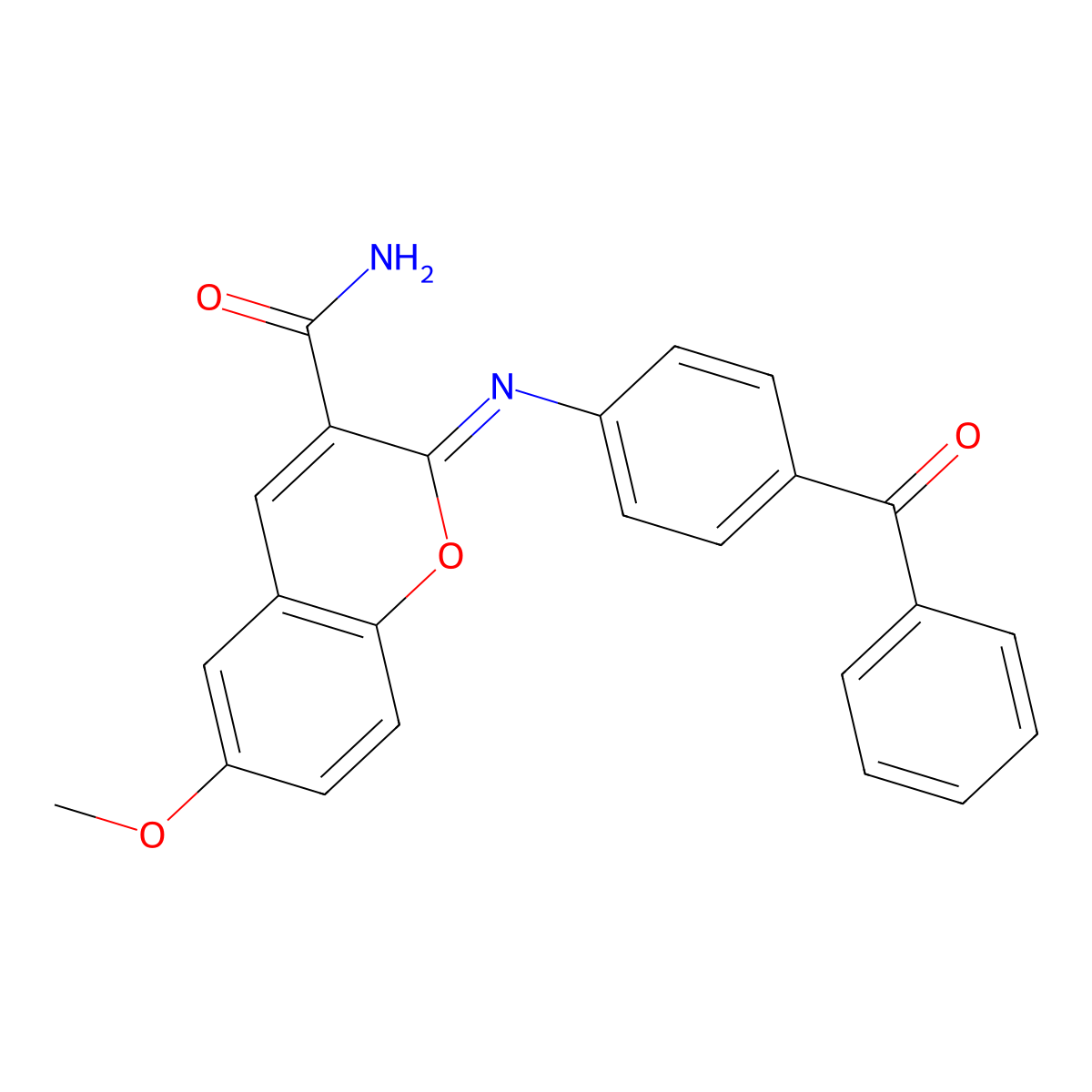 (2Z)-2-[(4-benzoylphenyl)imino]-6-methoxy-2H-chromene-3-carboxamide molecular structure, CAS 313245-28-2