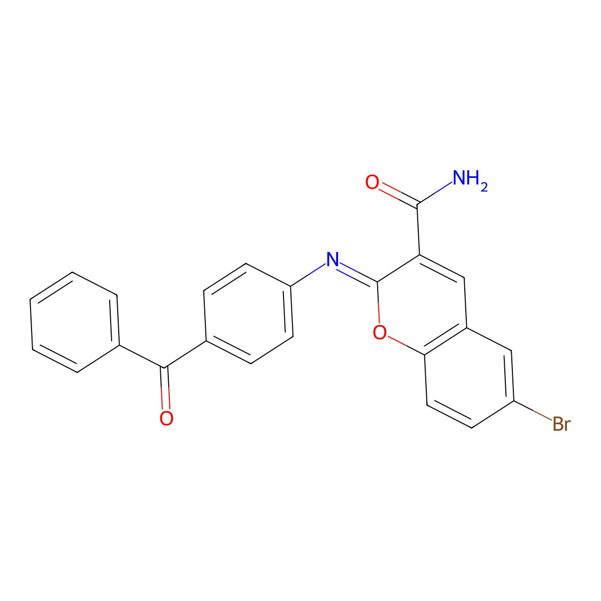 (2Z)-2-[(4-benzoylphenyl)imino]-6-bromo-2H-chromene-3-carboxamide molecular structure, CAS 313245-29-3