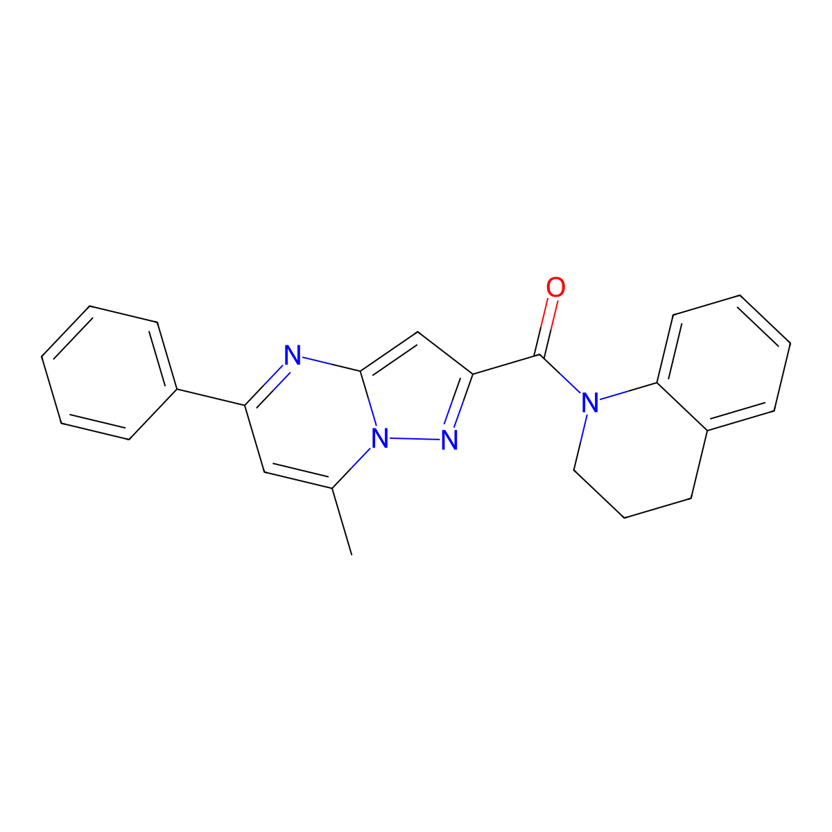 3,4-dihydroquinolin-1(2H)-yl(7-methyl-5-phenylpyrazolo[1,5-a]pyrimidin-2-yl)methanone molecular structure, CAS 313246-76-3