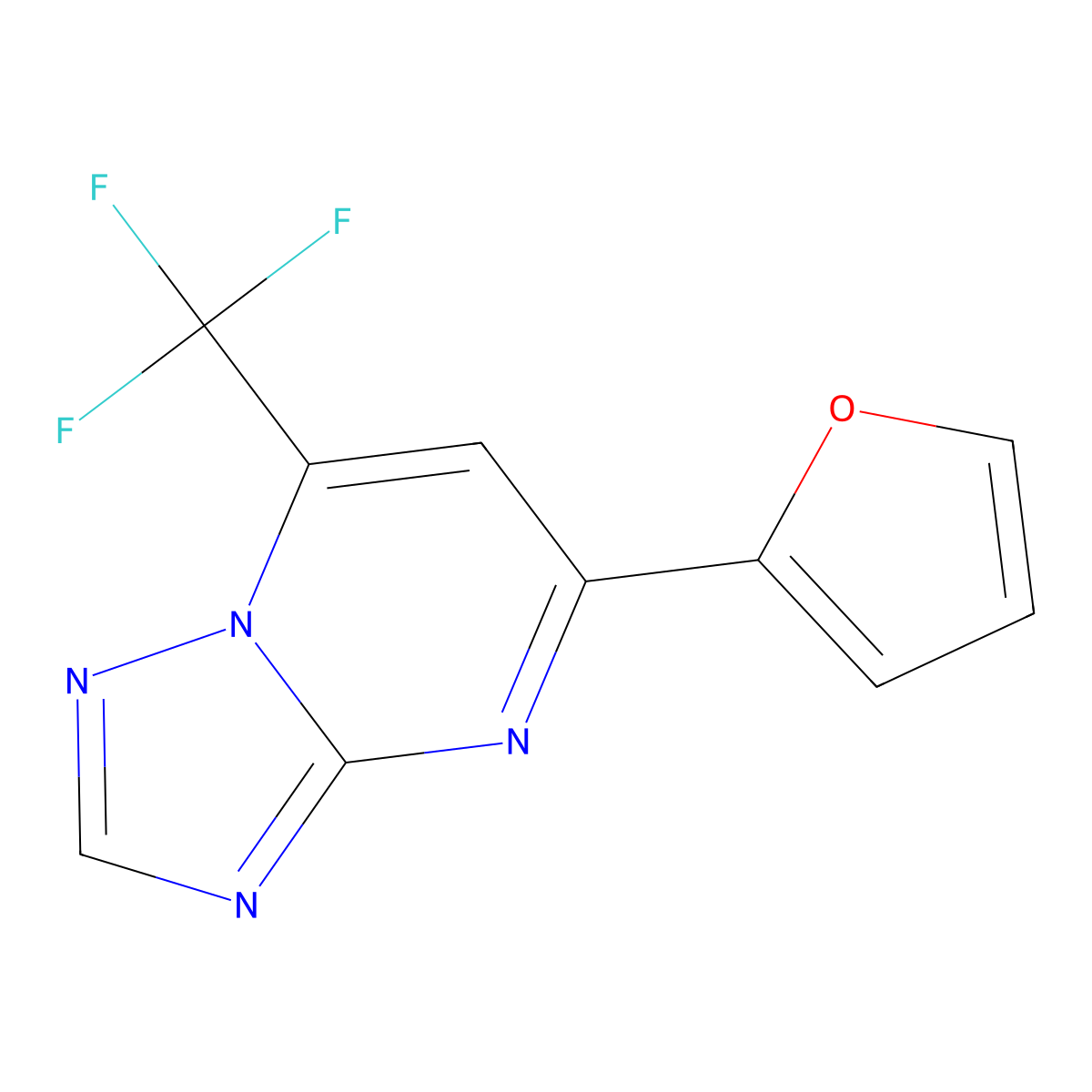 5-(2-Furyl)-7-(trifluoromethyl)[1,2,4]triazolo[1,5-a]pyrimidine molecular structure, CAS 313248-33-8
