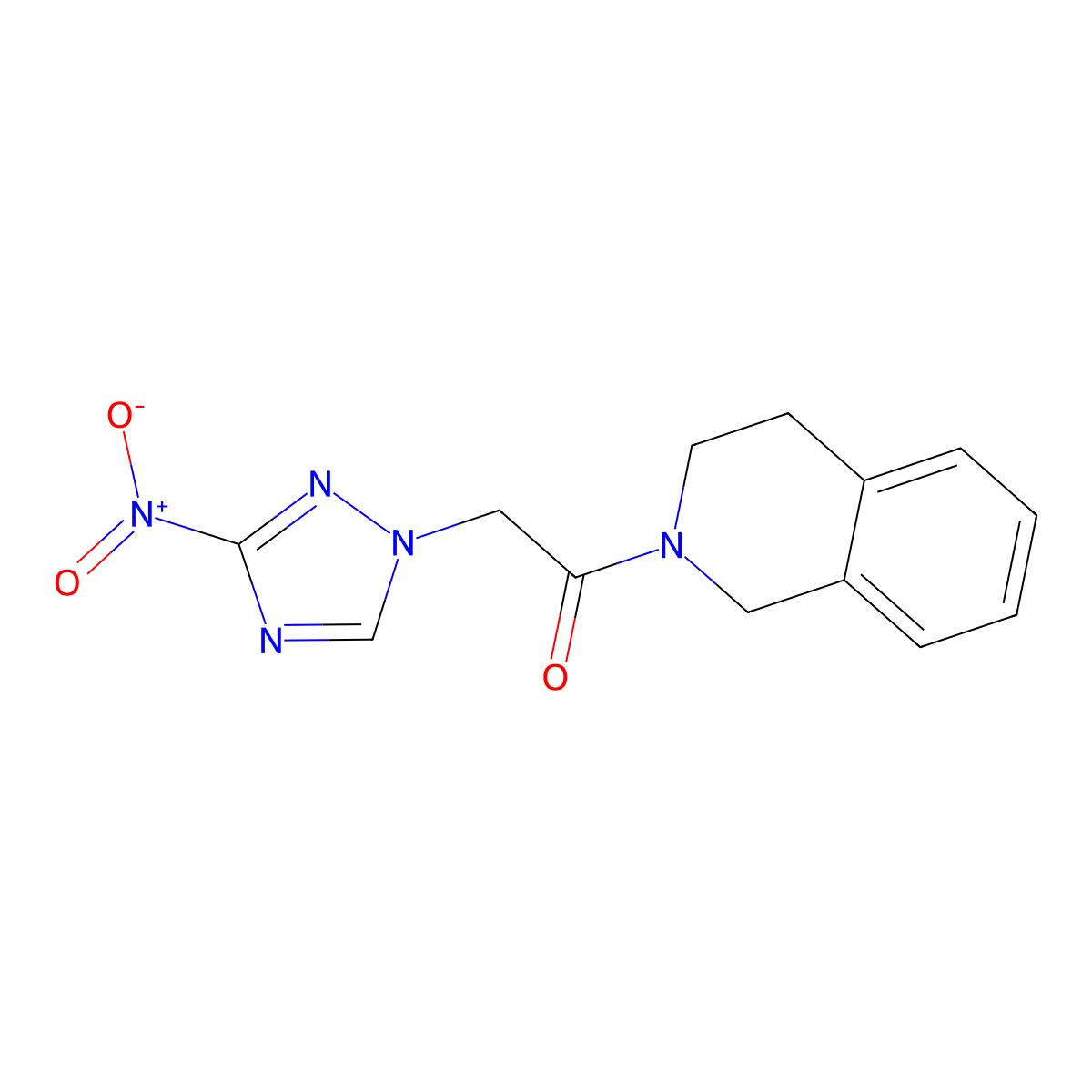 1-(3,4-dihydro-1H-isoquinolin-2-yl)-2-(3-nitro-1,2,4-triazol-1-yl)ethanone molecular structure, CAS 313248-79-2
