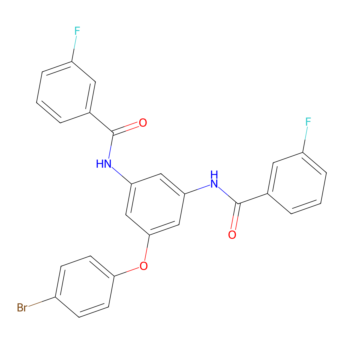 N-[3-(4-bromophenoxy)-5-[(3-fluorobenzoyl)amino]phenyl]-3-fluorobenzamide molecular structure, CAS 313248-98-5