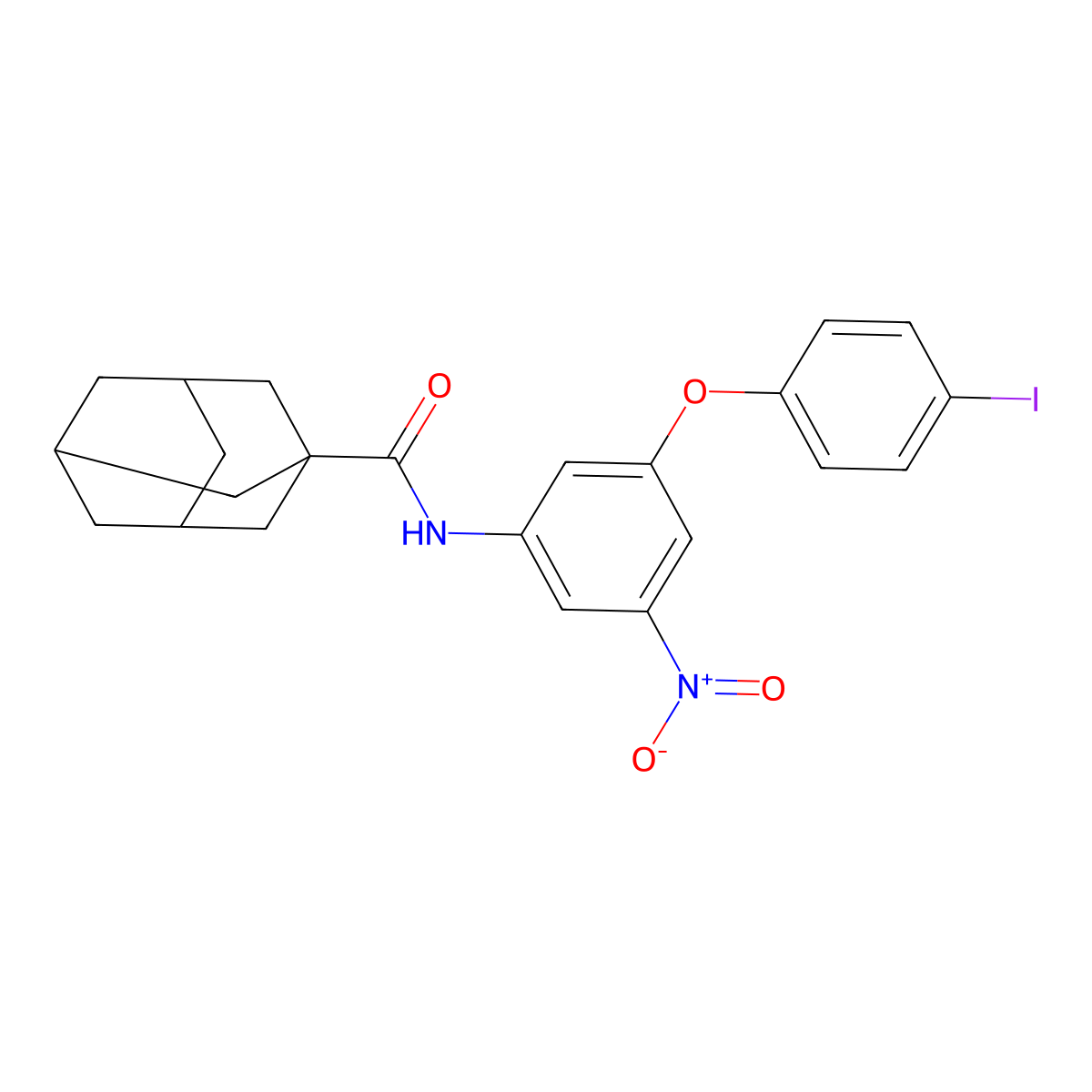 N-[3-(4-iodophenoxy)-5-nitrophenyl]adamantane-1-carboxamide molecular structure, CAS 313249-07-9