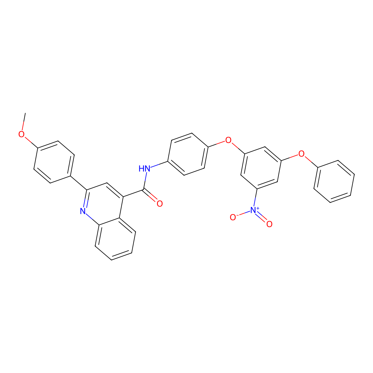 2-(4-methoxyphenyl)-N-[4-(3-nitro-5-phenoxyphenoxy)phenyl]quinoline-4-carboxamide molecular structure, CAS 313249-24-0