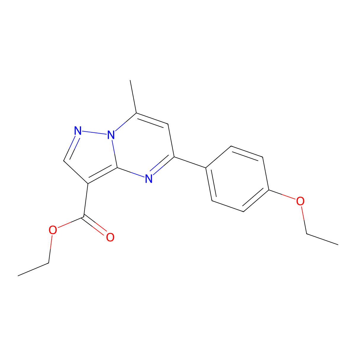 Ethyl 5-(4-ethoxyphenyl)-7-methylpyrazolo[1,5-a]pyrimidine-3-carboxylate molecular structure, CAS 313249-36-4