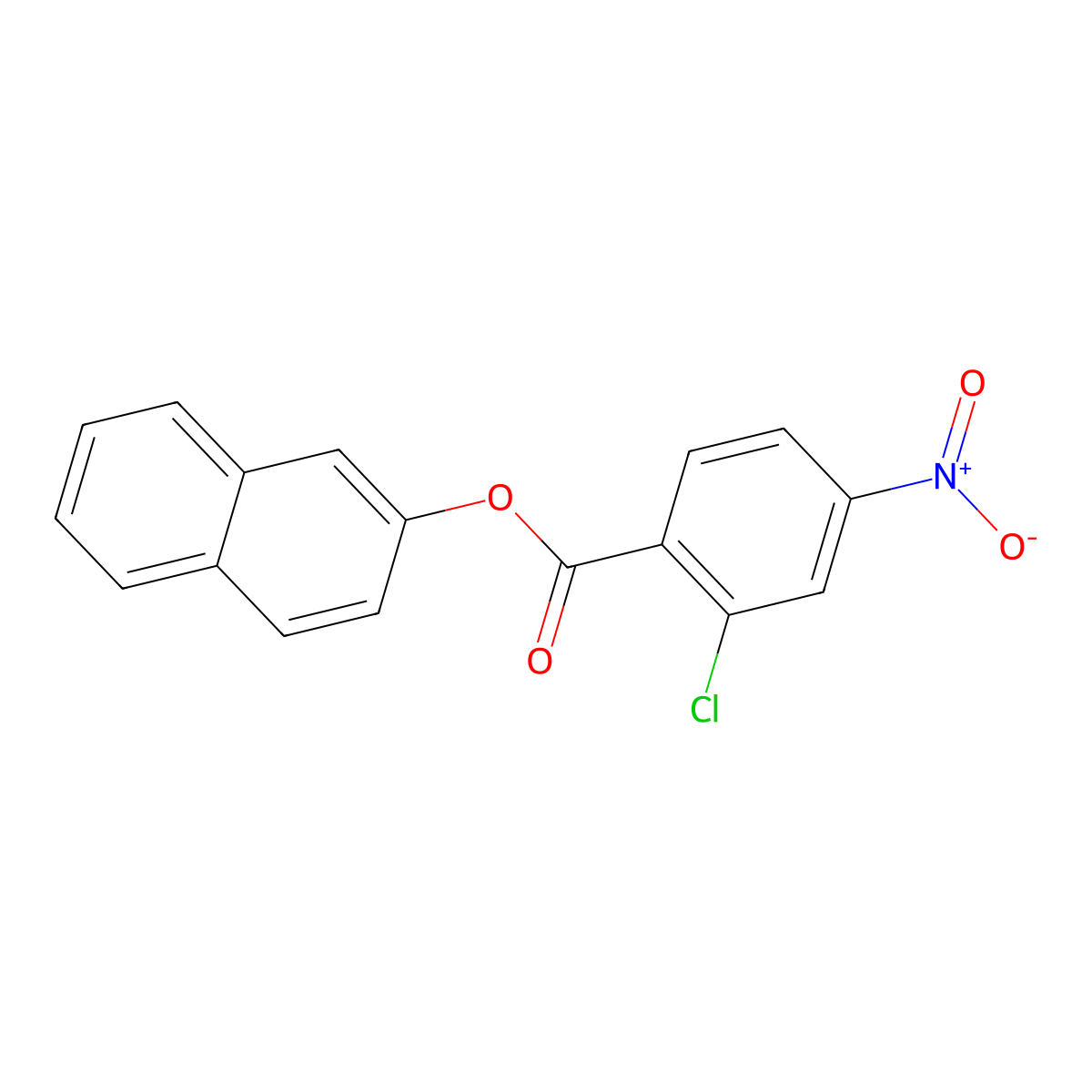 Naphthalen-2-yl 2-chloro-4-nitrobenzoate molecular structure, CAS 313250-54-3