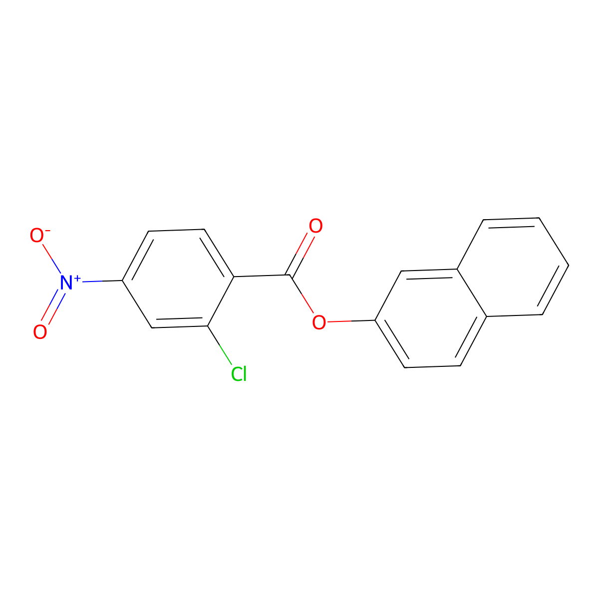 Naphthalen-2-yl 2-chloro-4-nitrobenzoate molecular structure, CAS 313250-54-3