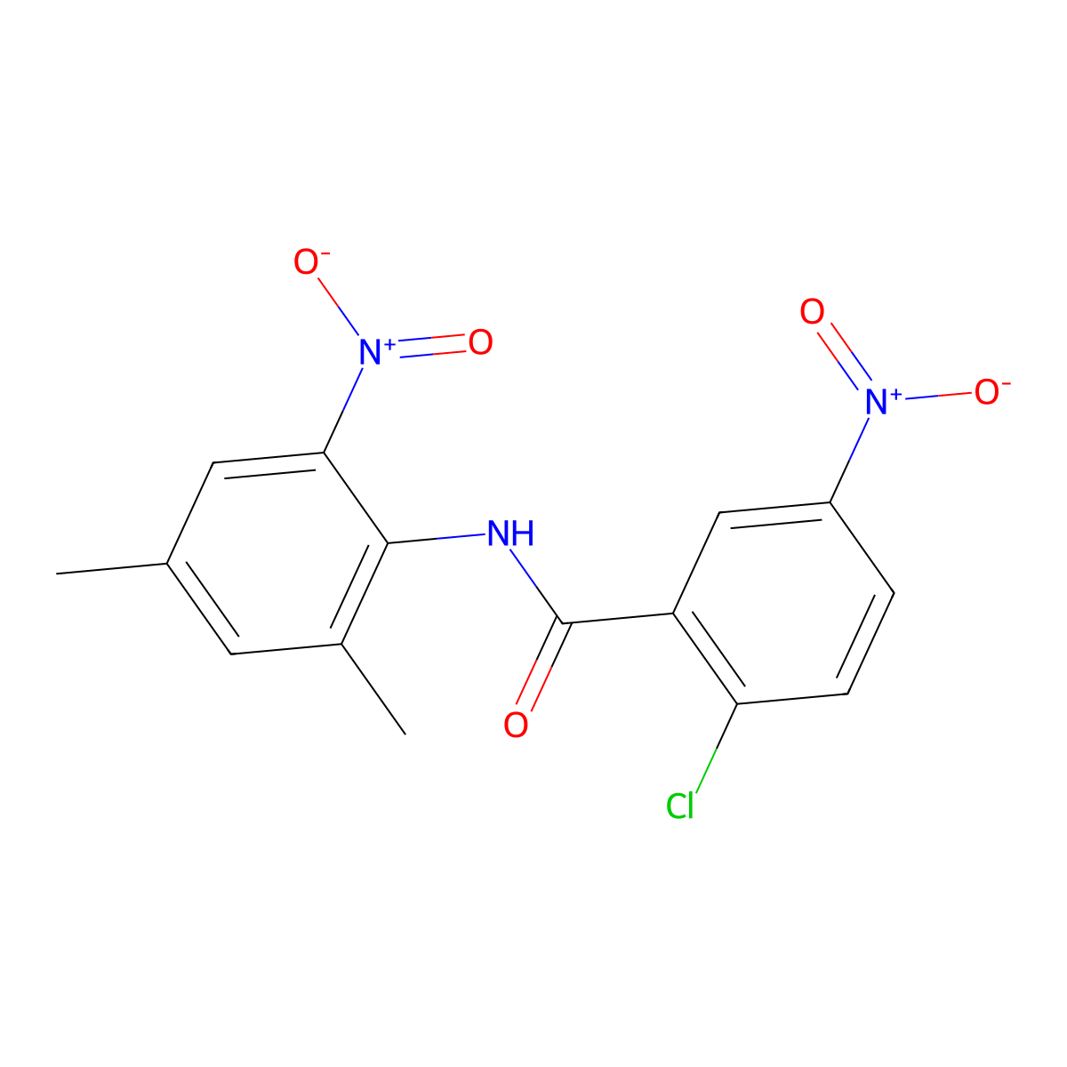 2-chloro-N-(2,4-dimethyl-6-nitrophenyl)-5-nitrobenzamide molecular structure, CAS 313250-59-8
