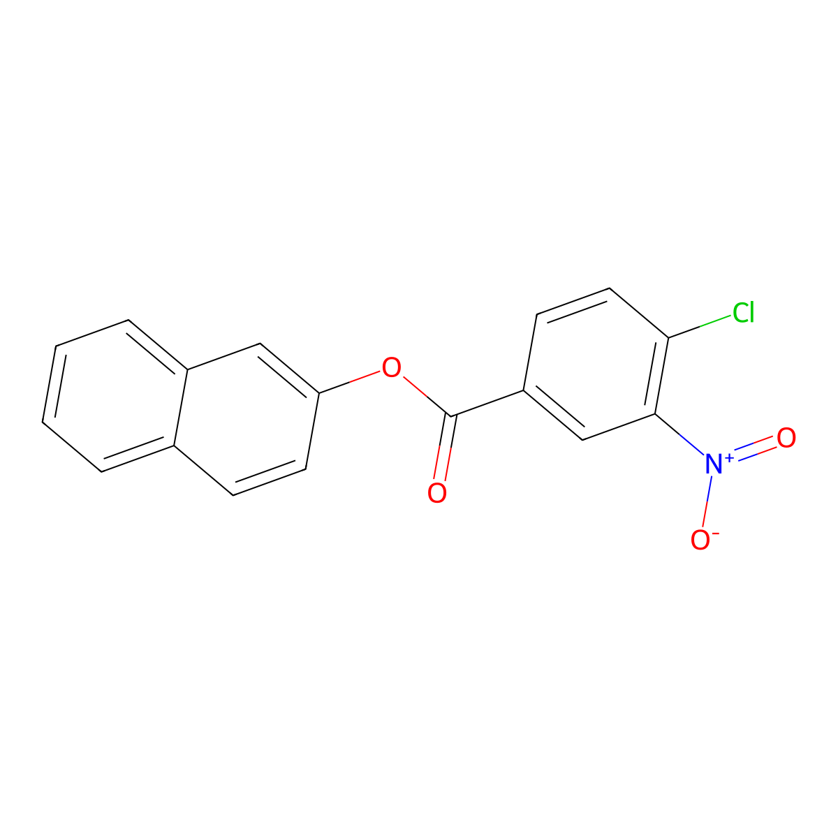 Naphthalen-2-yl 4-chloro-3-nitrobenzoate molecular structure, CAS 313250-70-3