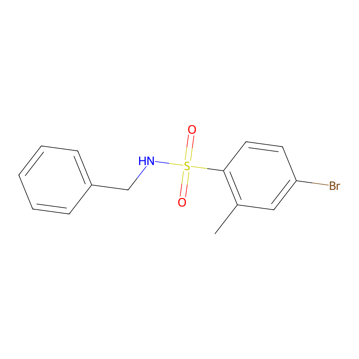 N-benzyl-4-bromo-2-methylbenzenesulfonamide molecular structure, CAS 313250-73-6