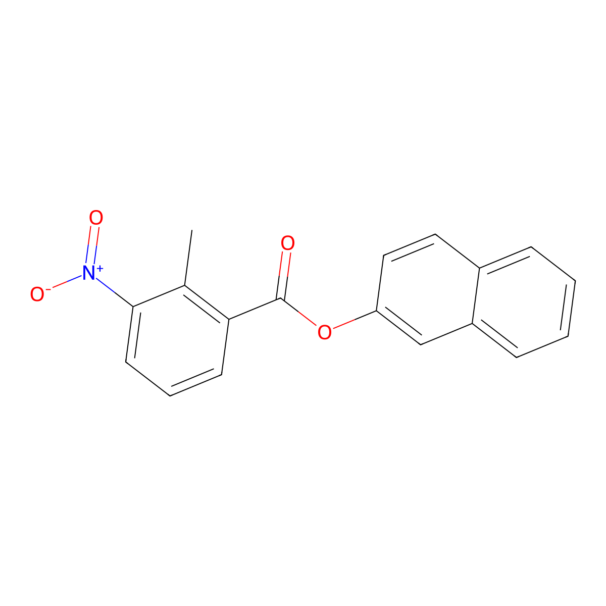 Naphthalen-2-yl 2-methyl-3-nitrobenzoate molecular structure, CAS 313250-83-8