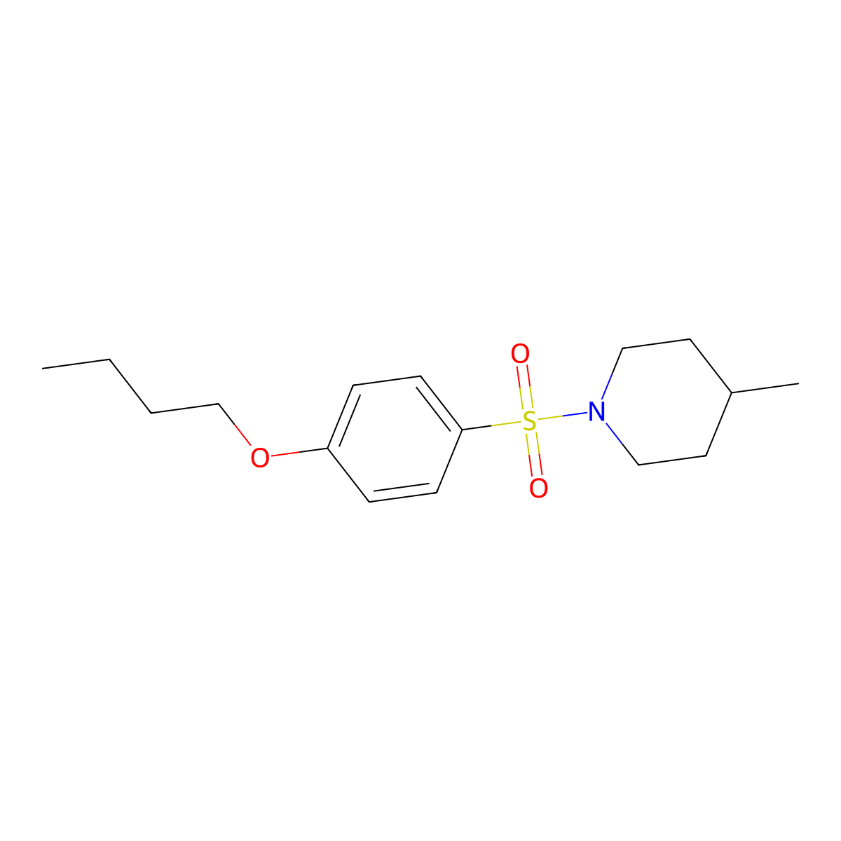 1-(4-Butoxyphenyl)sulfonyl-4-methylpiperidine molecular structure, CAS 313250-85-0