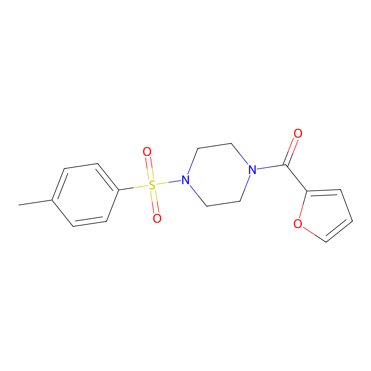 1-(2-Furoyl)-4-[(4-methylphenyl)sulfonyl]piperazine molecular structure, CAS 313250-89-4