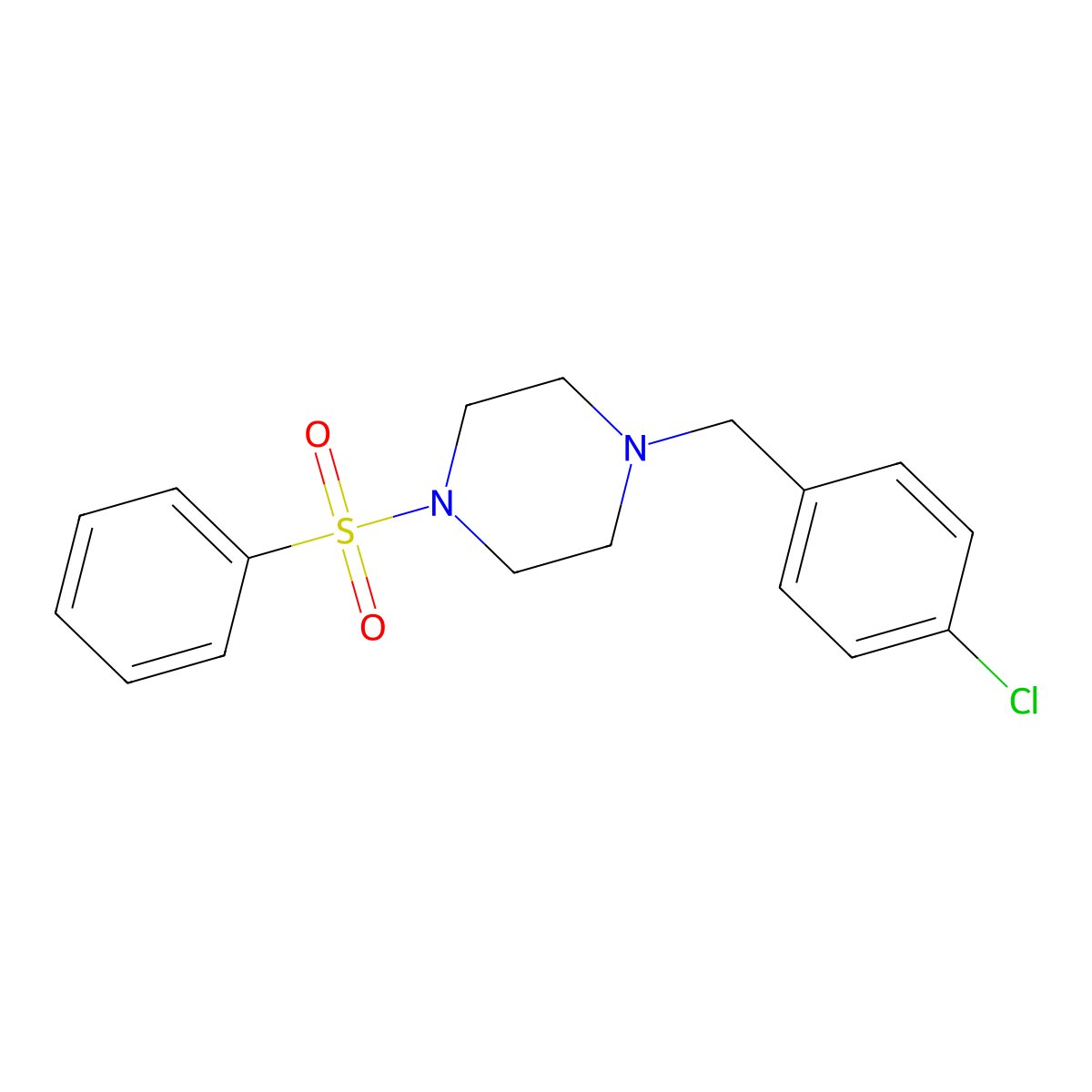 1-(4-Chlorobenzyl)-4-(phenylsulfonyl)piperazine molecular structure, CAS 313250-90-7