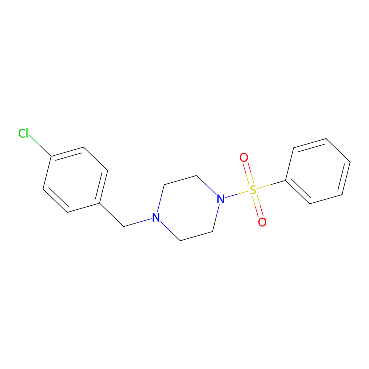 1-(4-Chlorobenzyl)-4-(phenylsulfonyl)piperazine molecular structure, CAS 313250-90-7
