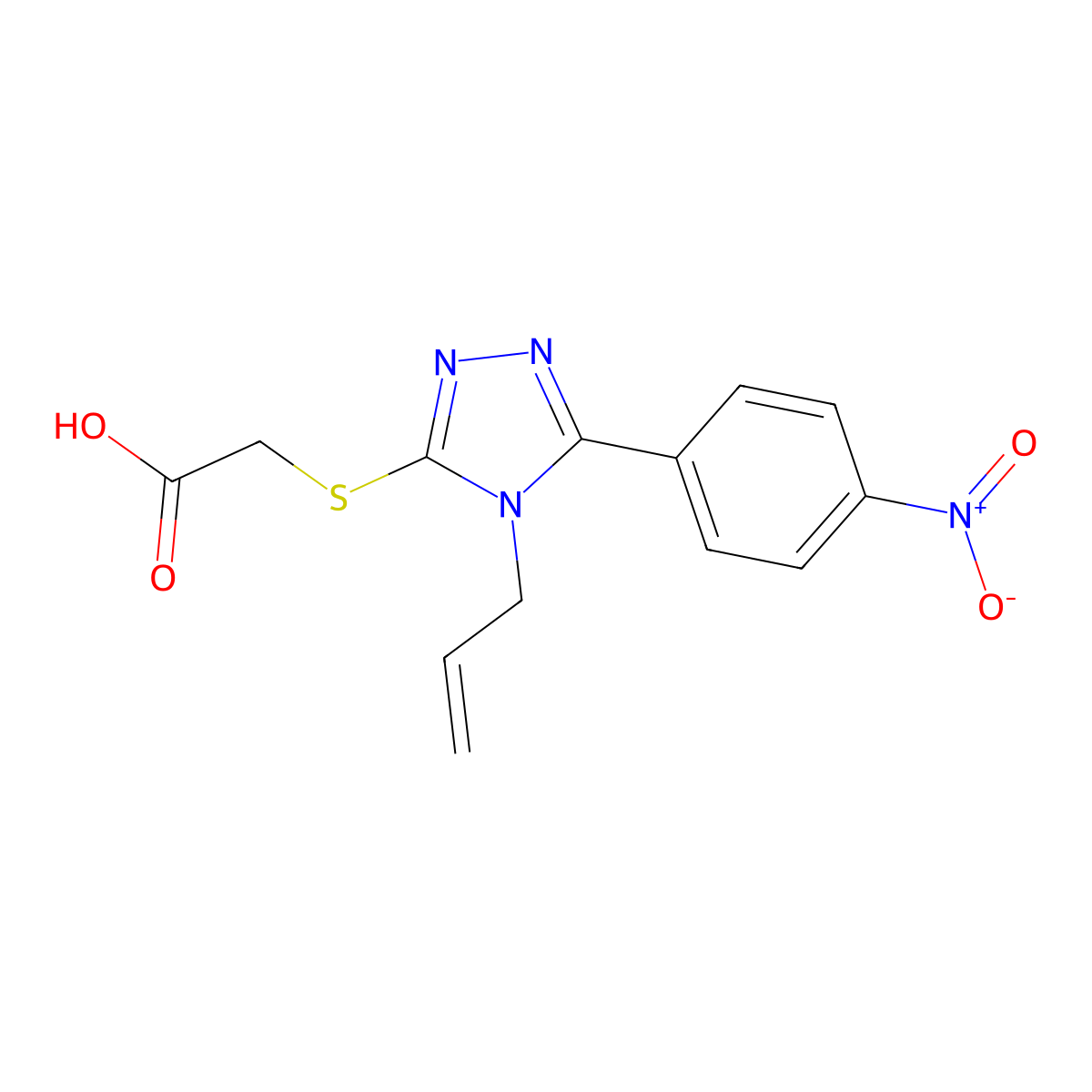 2-{[5-(4-nitrophenyl)-4-(prop-2-en-1-yl)-4H-1,2,4-triazol-3-yl]sulfanyl}acetic acid molecular structure, CAS 313250-98-5