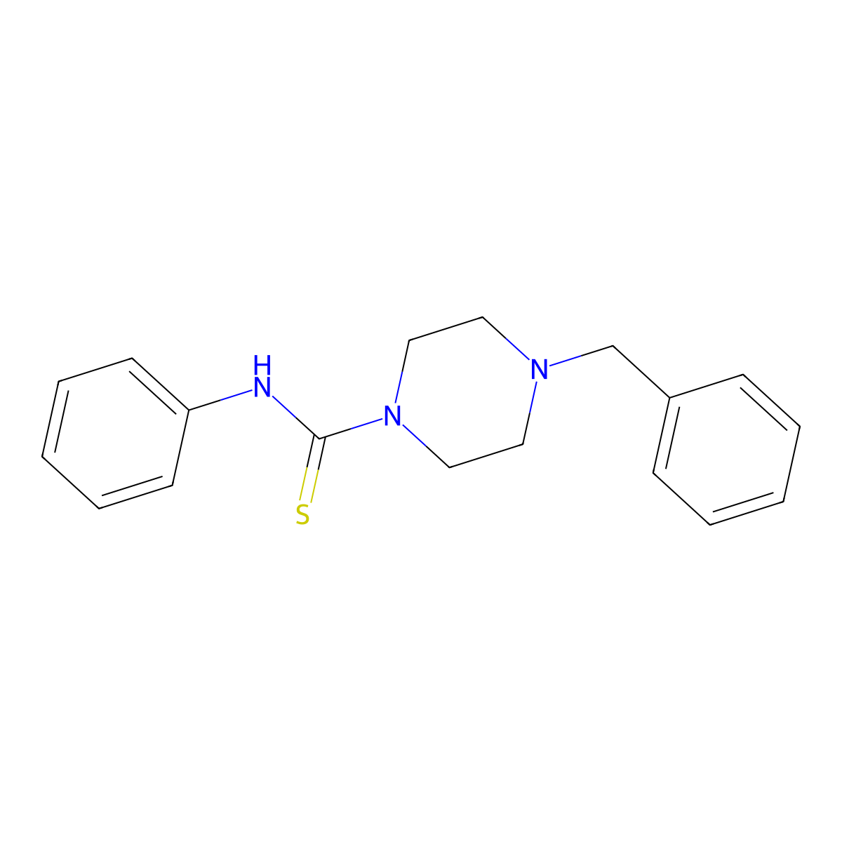 4-benzyl-N-phenylpiperazine-1-carbothioamide molecular structure, CAS 313251-02-4