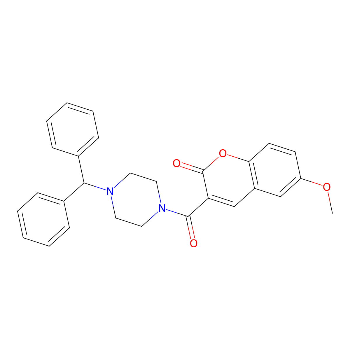 3-(4-Benzhydrylpiperazine-1-carbonyl)-6-methoxychromen-2-one molecular structure, CAS 313251-08-0