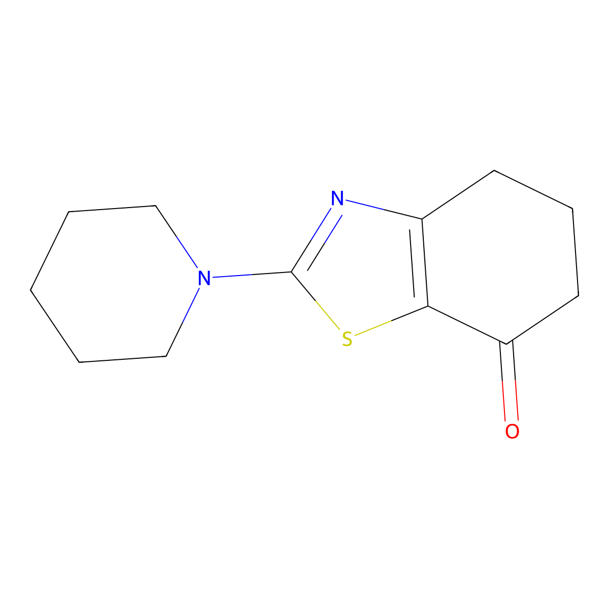 2-Piperidin-1-yl-5,6-dihydro-4H-benzothiazol-7-one molecular structure, CAS 313251-20-6