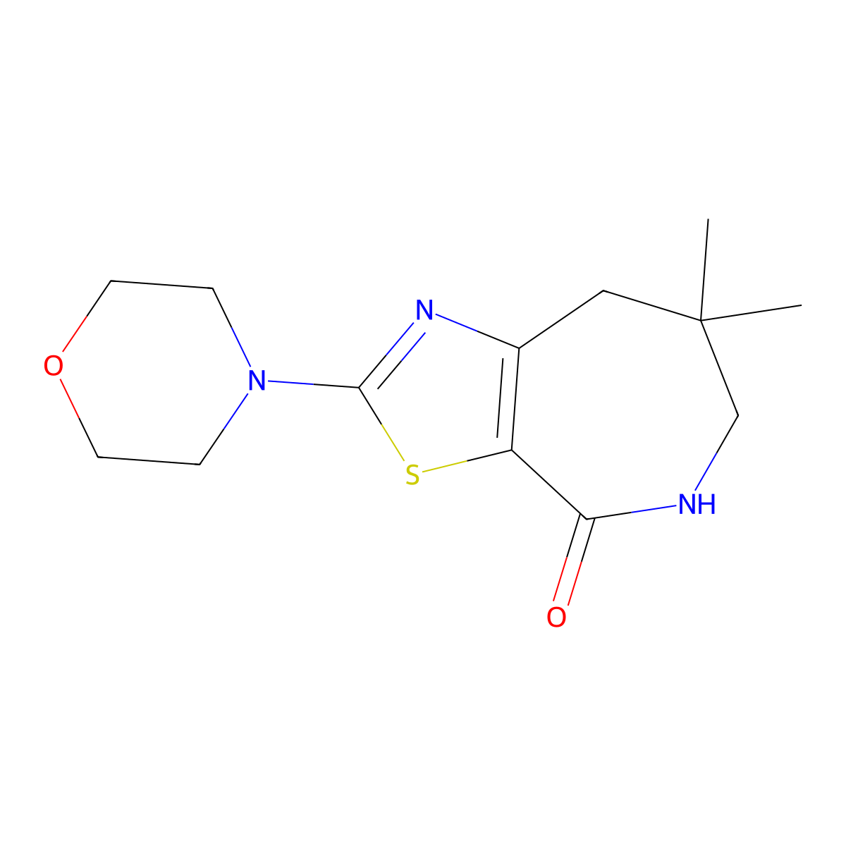 7,7-Dimethyl-2-morpholin-4-yl-5,6,7,8-tetrahydro-thiazolo[5,4-c]azepin-4-one molecular structure, CAS 313251-24-0