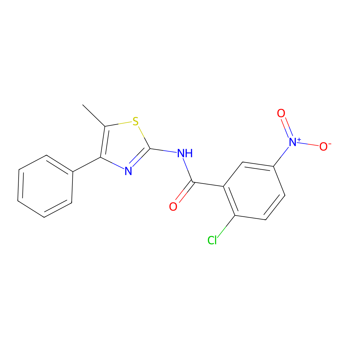 2-chloro-N-(5-methyl-4-phenyl-1,3-thiazol-2-yl)-5-nitrobenzamide molecular structure, CAS 313251-45-5