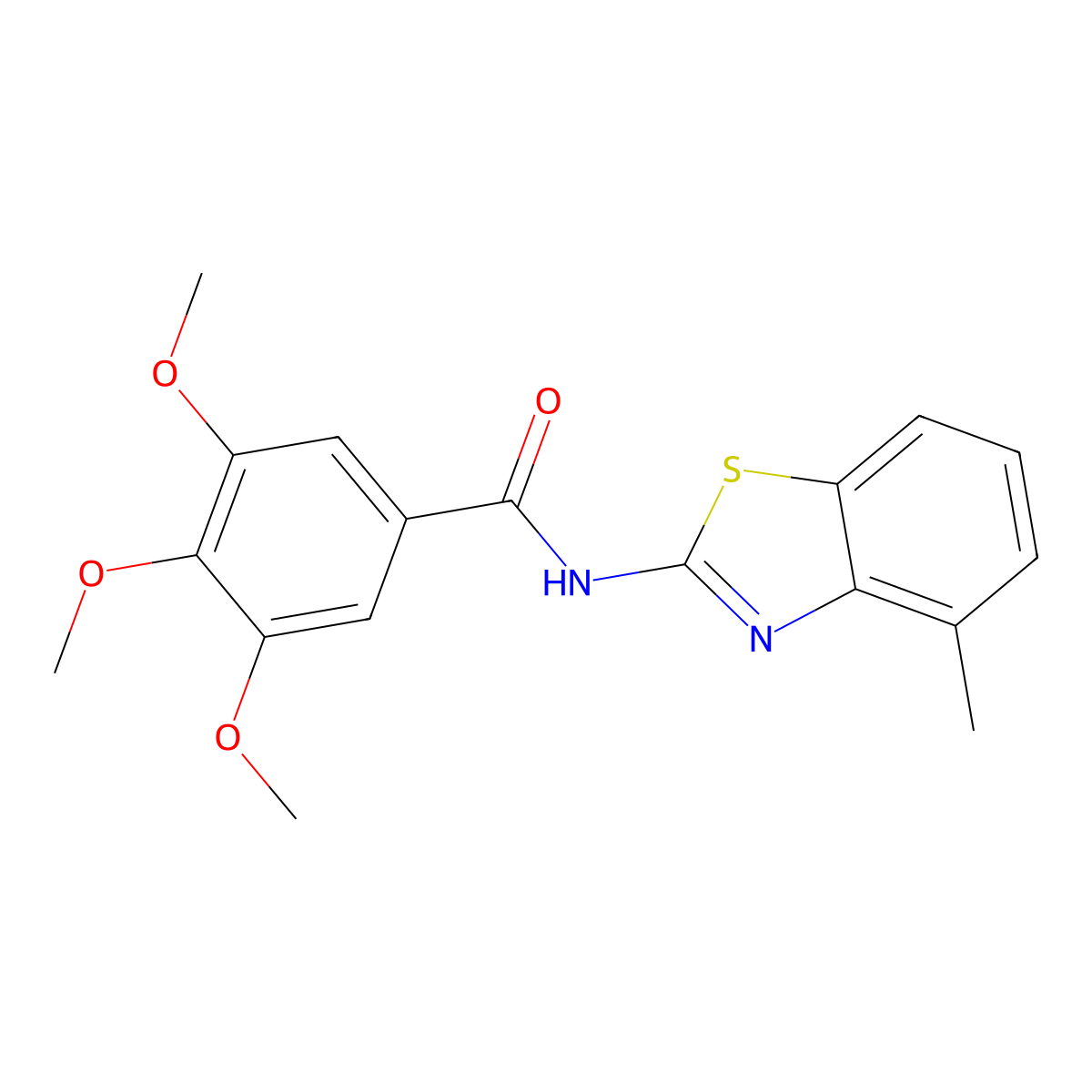 3,4,5-trimethoxy-N-(4-methylbenzo[d]thiazol-2-yl)benzamide molecular structure, CAS 313251-72-8