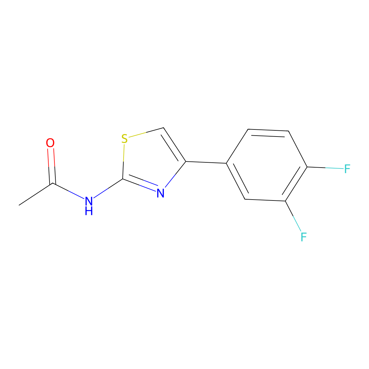 N-(4-(3,4-difluorophenyl)thiazol-2-yl)acetamide molecular structure, CAS 313251-74-0