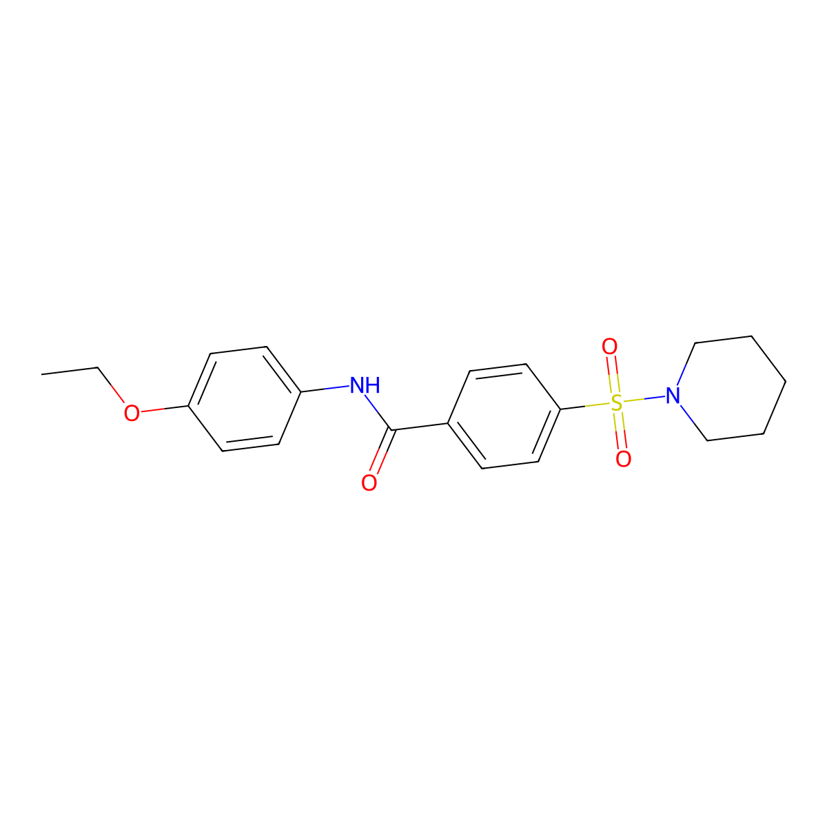 N-(4-ethoxyphenyl)-4-(piperidine-1-sulfonyl)benzamide molecular structure, CAS 313251-81-9