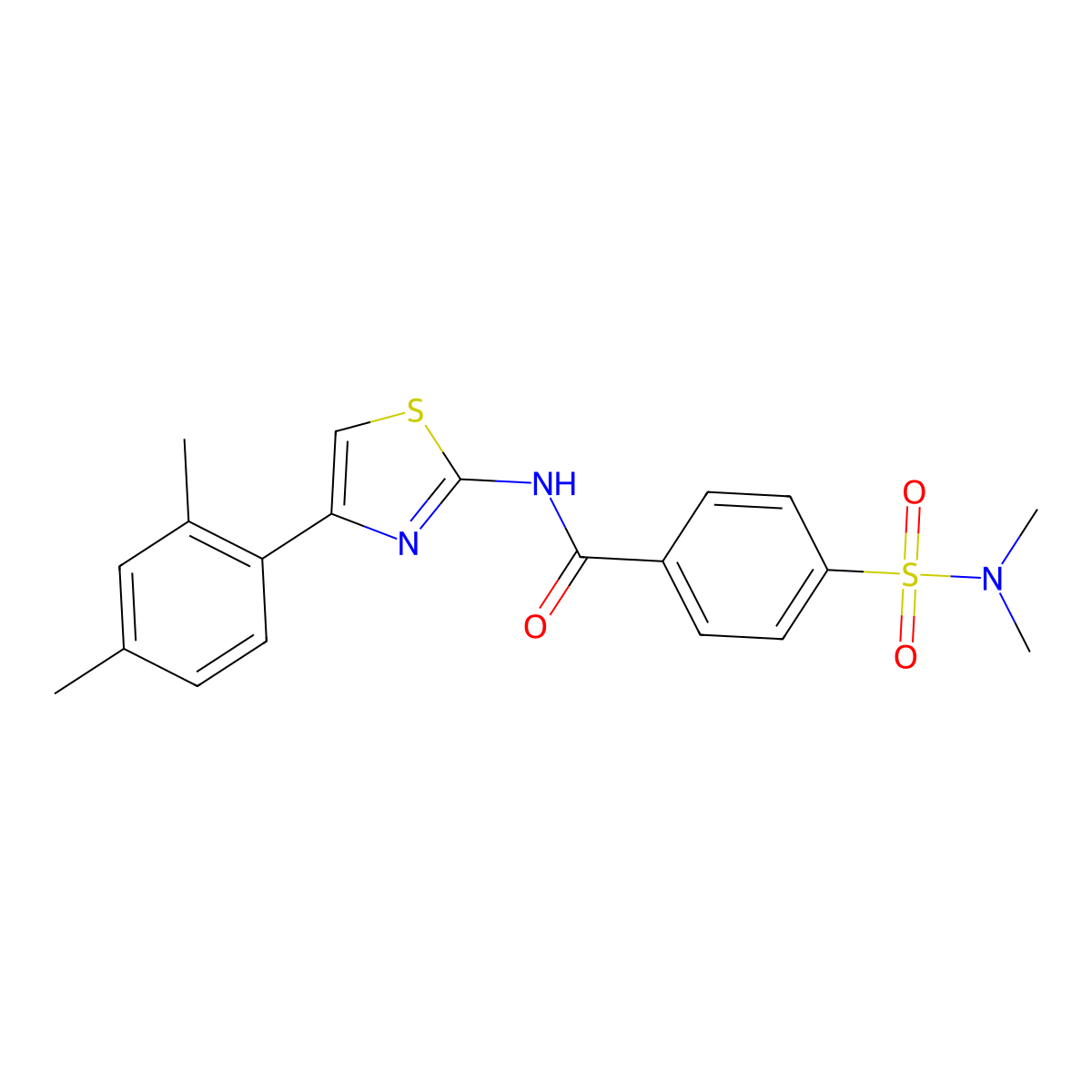 N-[4-(2,4-dimethylphenyl)-1,3-thiazol-2-yl]-4-(dimethylsulfamoyl)benzamide molecular structure, CAS 313251-82-0