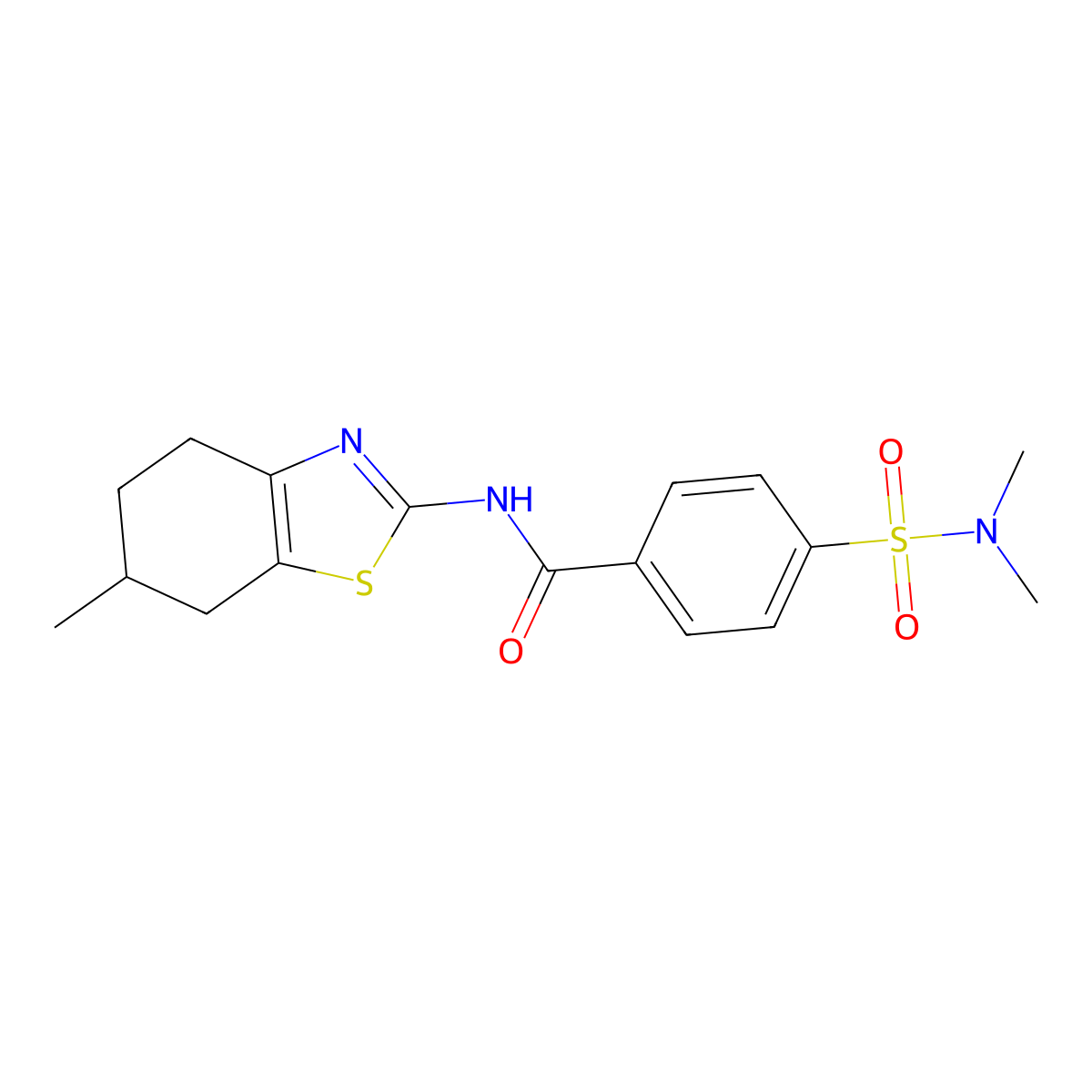 4-(dimethylsulfamoyl)-N-(6-methyl-4,5,6,7-tetrahydro-1,3-benzothiazol-2-yl)benzamide molecular structure, CAS 313251-83-1