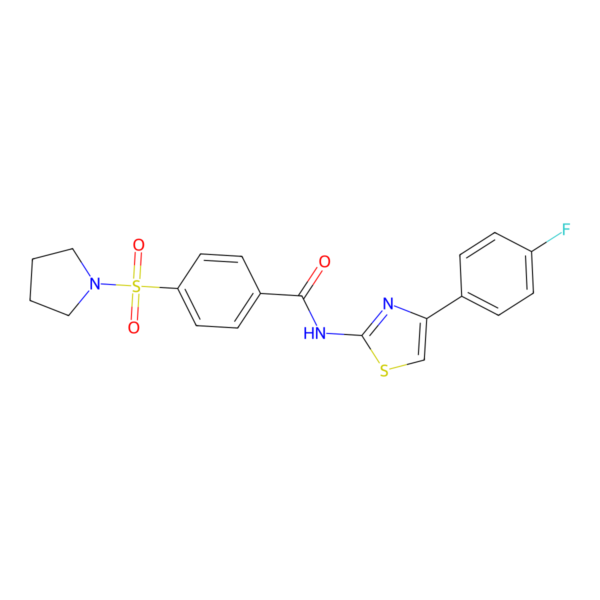 N-[4-(4-fluorophenyl)-1,3-thiazol-2-yl]-4-pyrrolidin-1-ylsulfonylbenzamide molecular structure, CAS 313251-85-3